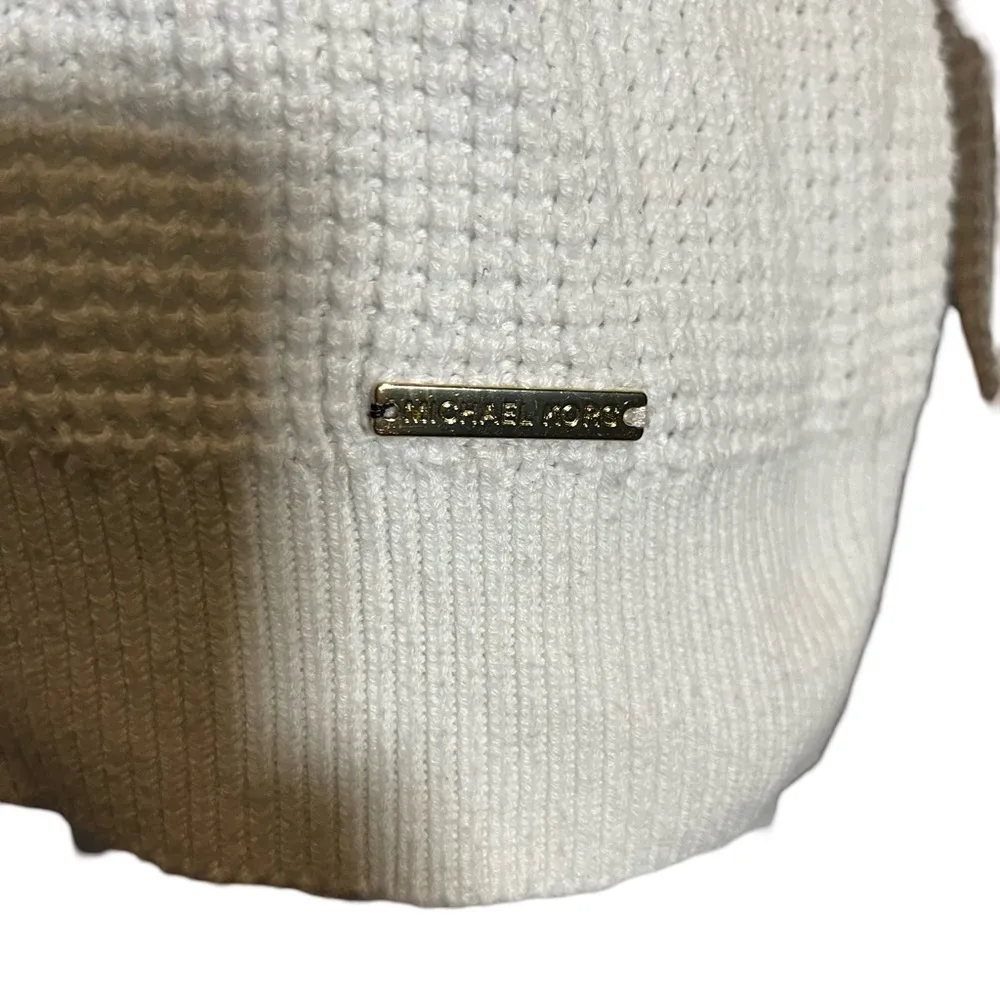 Michael Kors Waffle Knit White Sweater Size M - Image 3