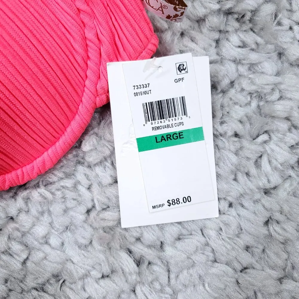 Becca By Rebecca Virtue Moon Ridge Underwire Swim Bikini Top Size Large Pink - Image 4