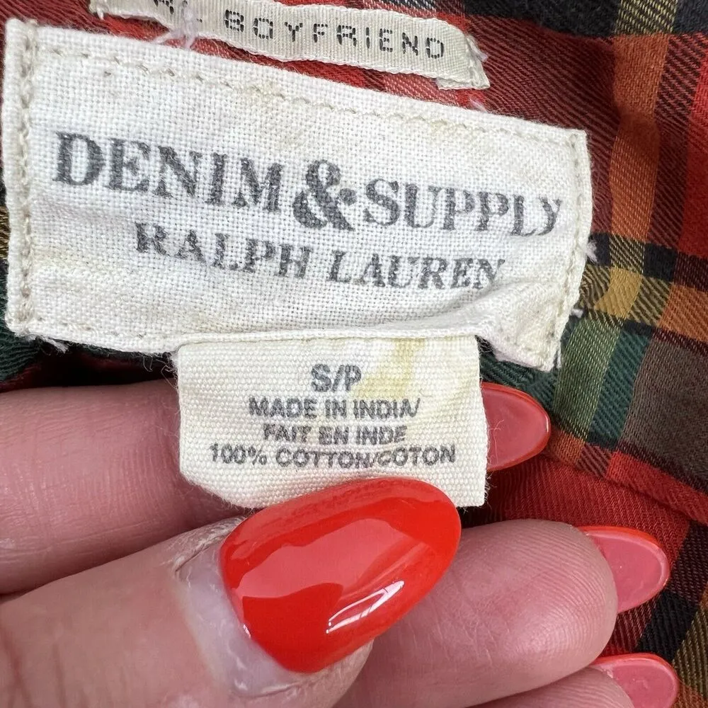 Denim & Supply Size S Ralph Lauren Boyfriend Button Down Shirt Plaid Preppy Fall - Image 8