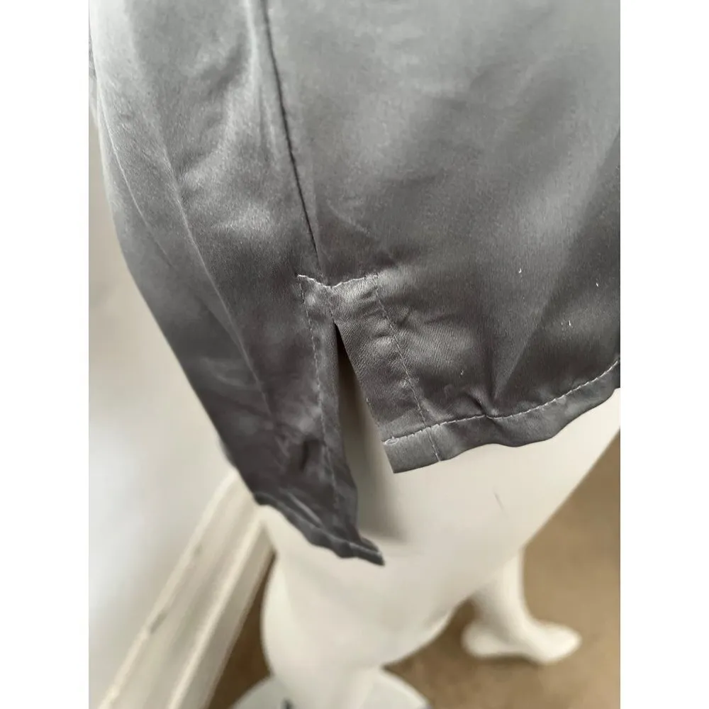 Uma Raquel Davidowicz satin silver pleated pullover crewneck tunic dress L Gray Size L - Image 13