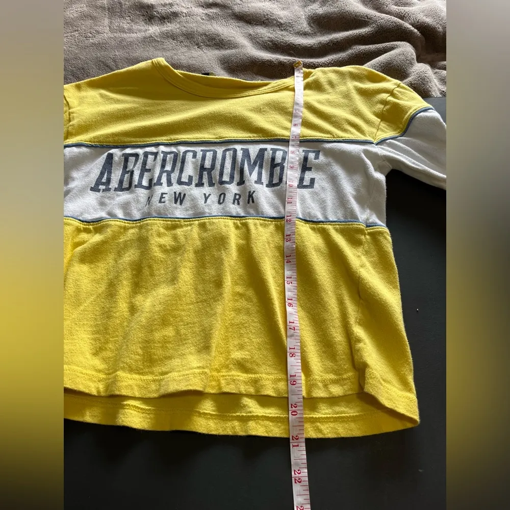 ABERCROMBIE & FITCH Vintage Yellow Colorblock Long Sleeve Top Women’s Sz XS EUC - Image 7