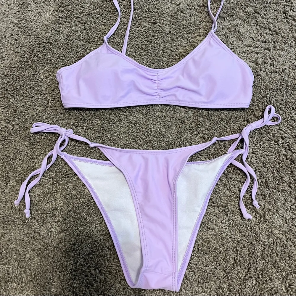 Light Purple Tie Side Bikini Swimsuit NWOT - Image 2