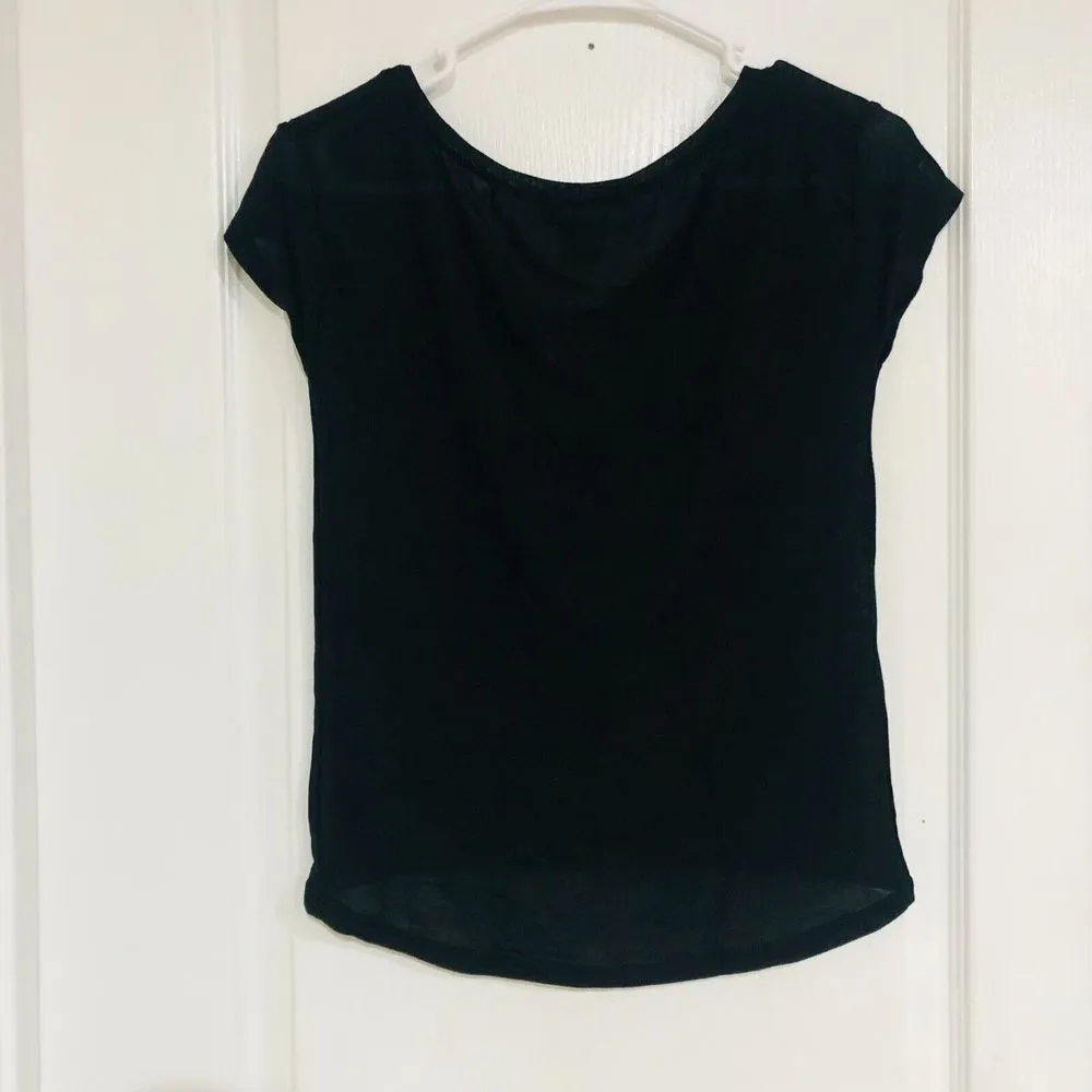 Wet Seal Women's T-Shirt Short Sleeve Casual Hi-Low Tee Top‎ Black Size XS - Image 4