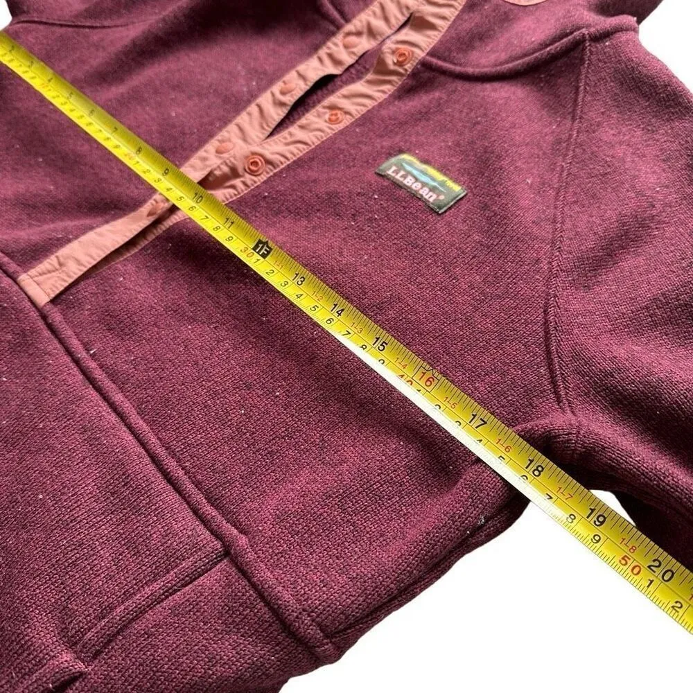 L.L.Bean Women’s Pullover 1/4 Button Hooded Sweater Sweatshirt - Image 7