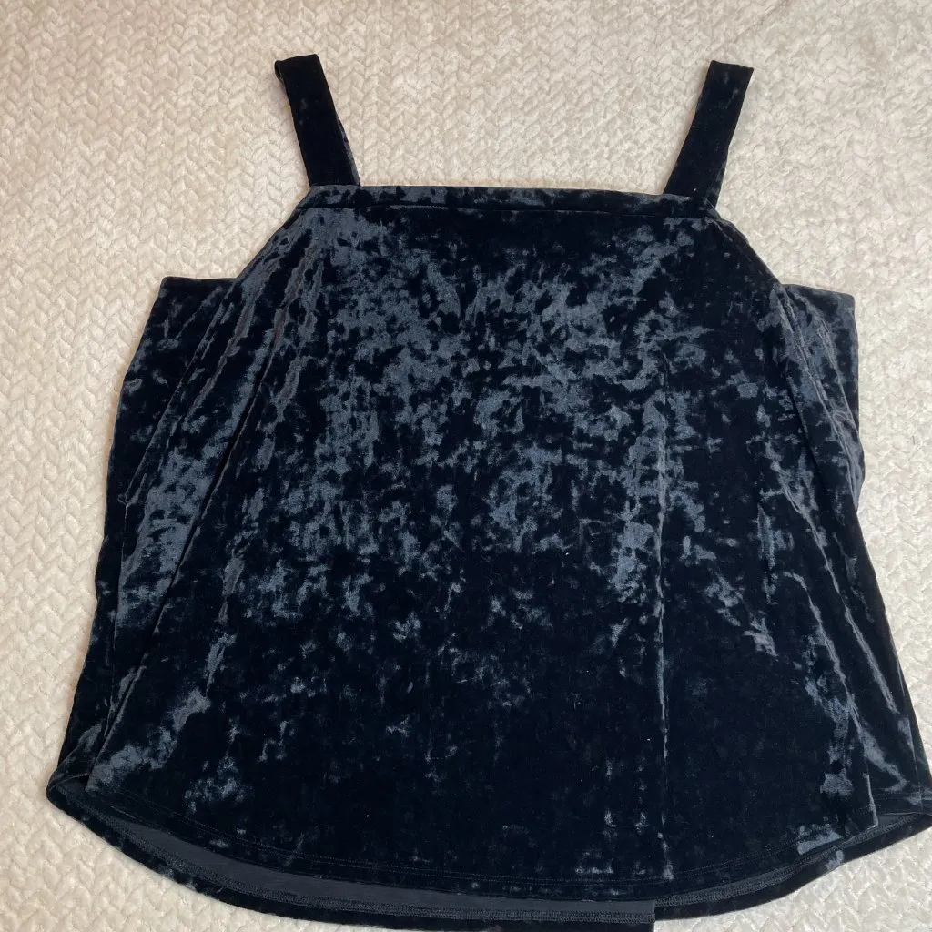 J. Jill Black Crushed‎ Velvet Tank Top Women Size XL - Image 6