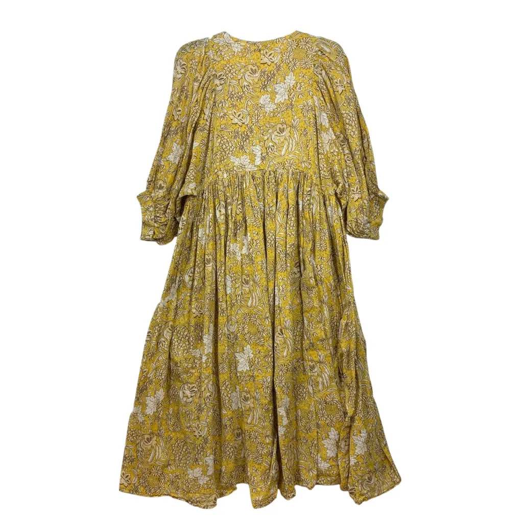 Sundry Anthropologie evereve ditsy blouson sleeve boho midi dress SIZE 2 = M - Image 3