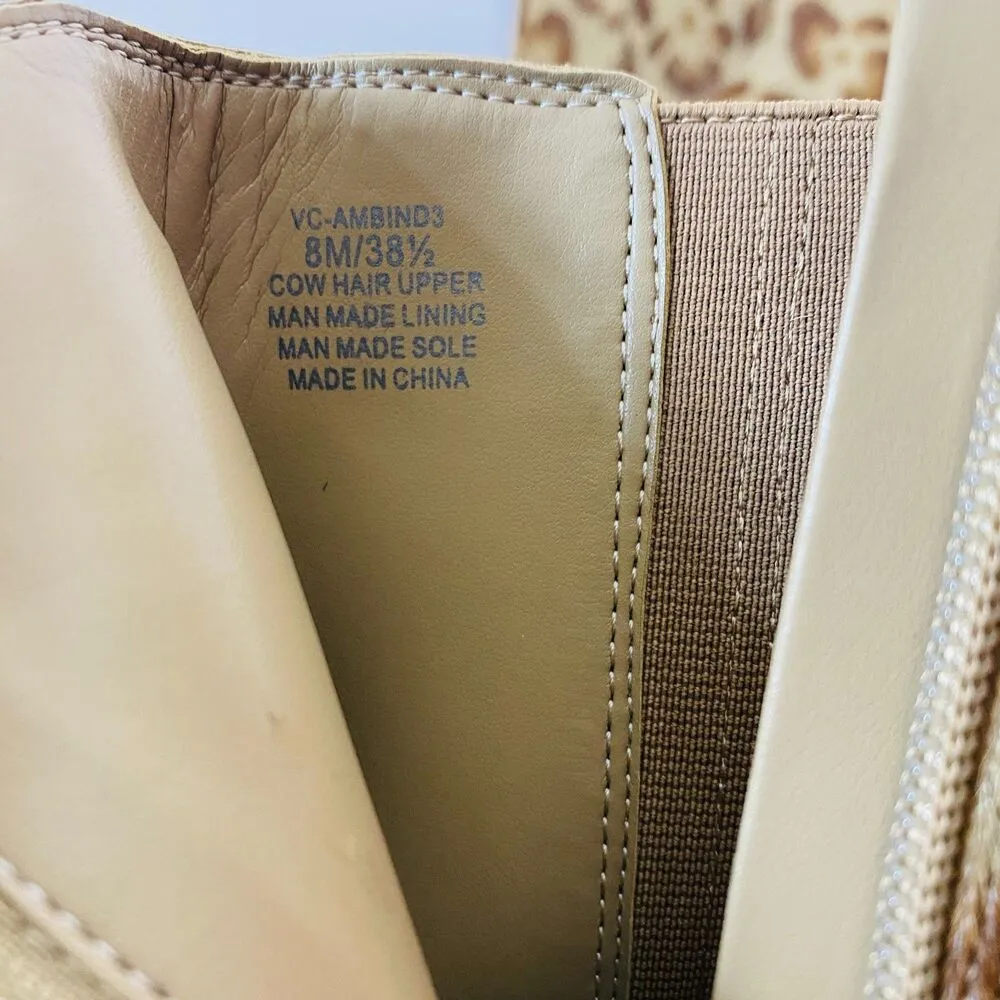 NWOB Vince Camuto Freikti3 Womens Calf Hair Animal Print Ankle Boots 3" Heel 8 M - Image 6