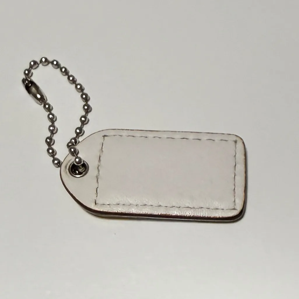 Coach Two-Tone Yellow and White Keychain - Image 5