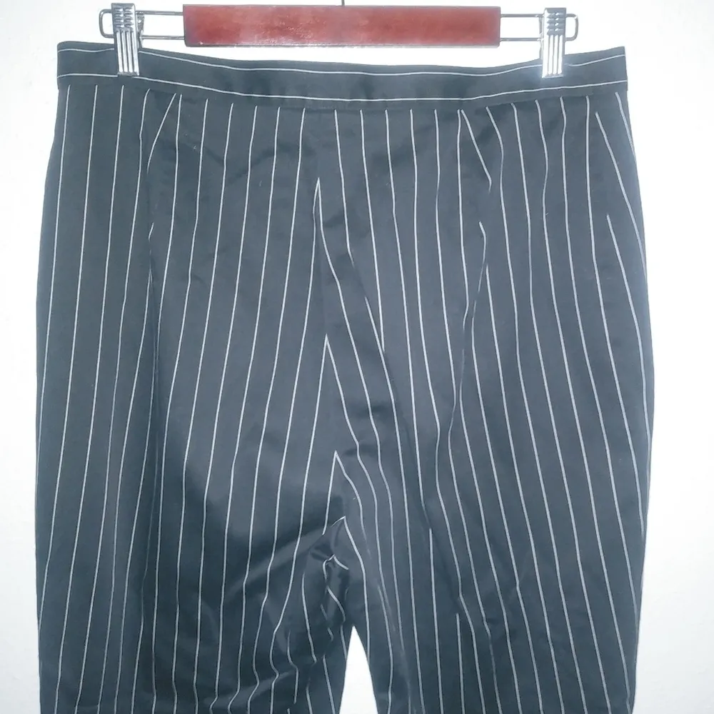 Lauren Ralph Lauren 33x31 14 Black Pinstriped Straight Leg Dress Pants Size 33 - Image 5