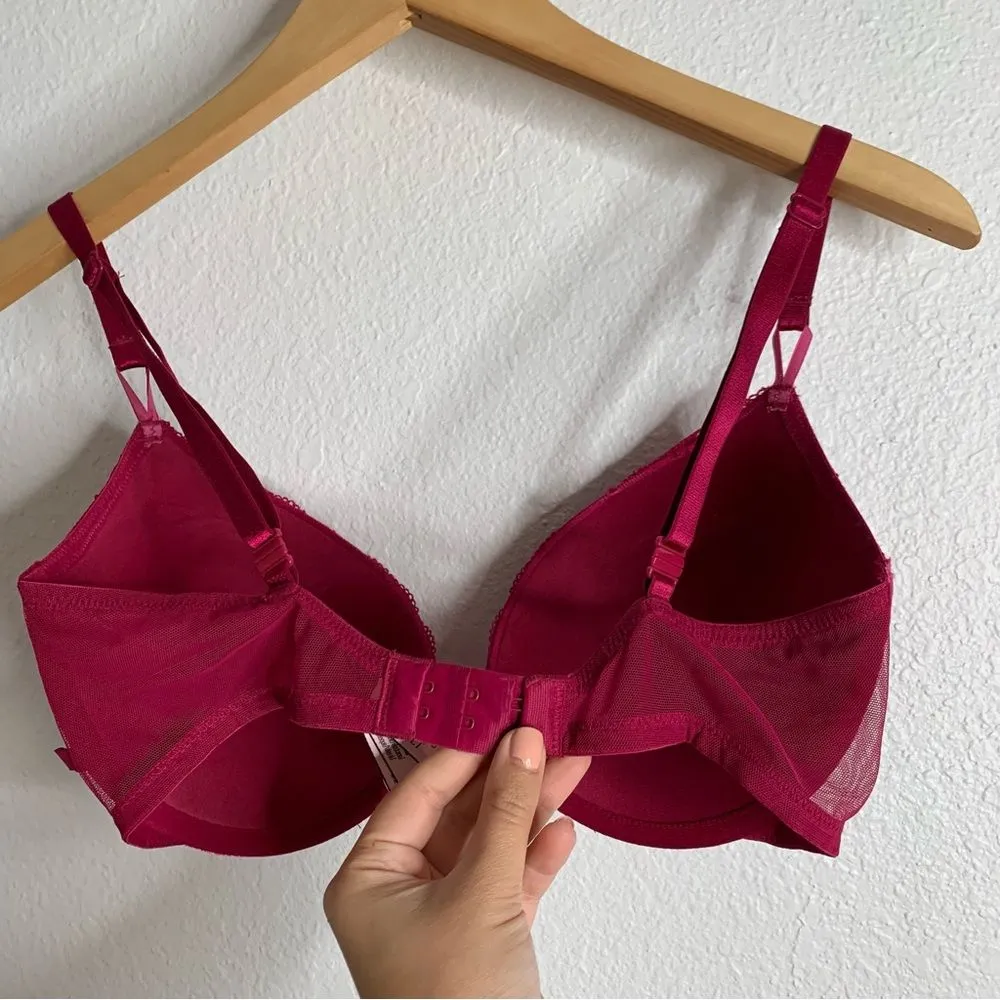 Victorias‎ Secret Pink Push Up Velour Trim Bra Size 34DD - Image 4