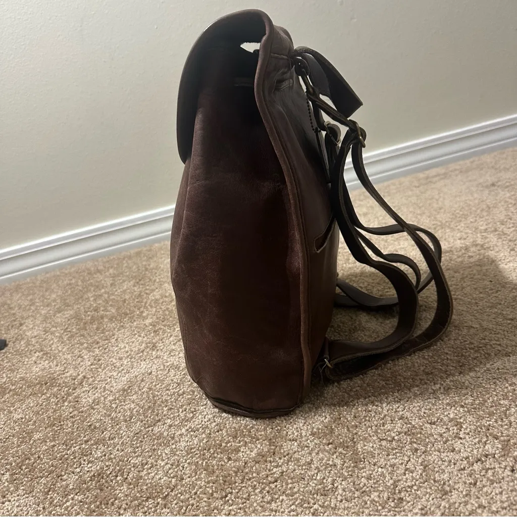Vintage COACH Brown Leather Rucksack Backpack Made in USA 1994 Style No H4C 9943 - Image 9