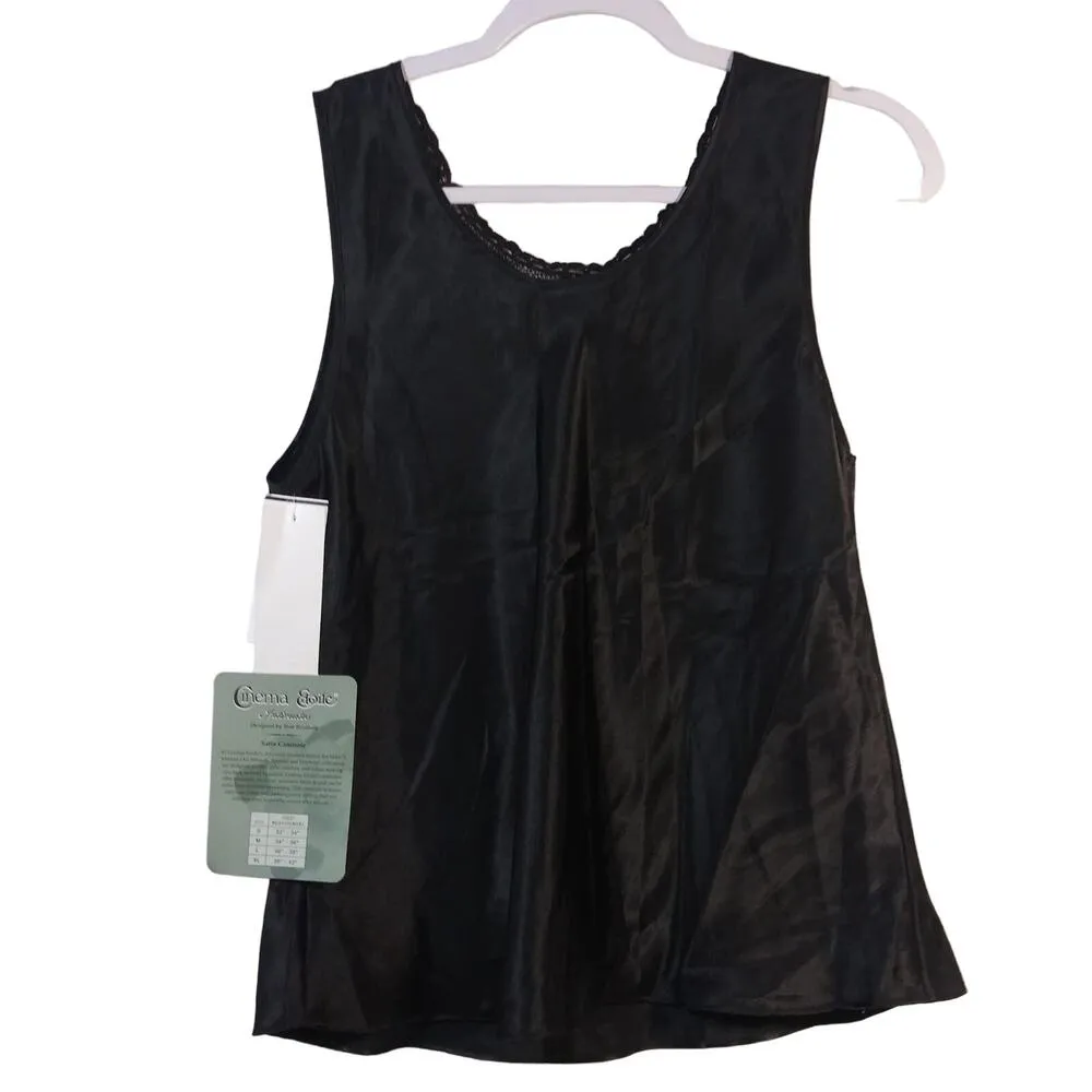 Cinema Etoile Women's Charmeuse Camisole with Medallion Lace Black Size M Size M - Image 8