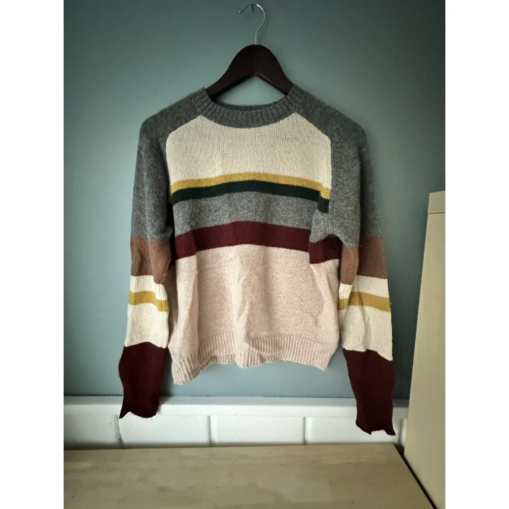 360 Cashmere Emelina Stripe Crew Neck Pullover Sweater Multicolor Womens Size S - Image 4