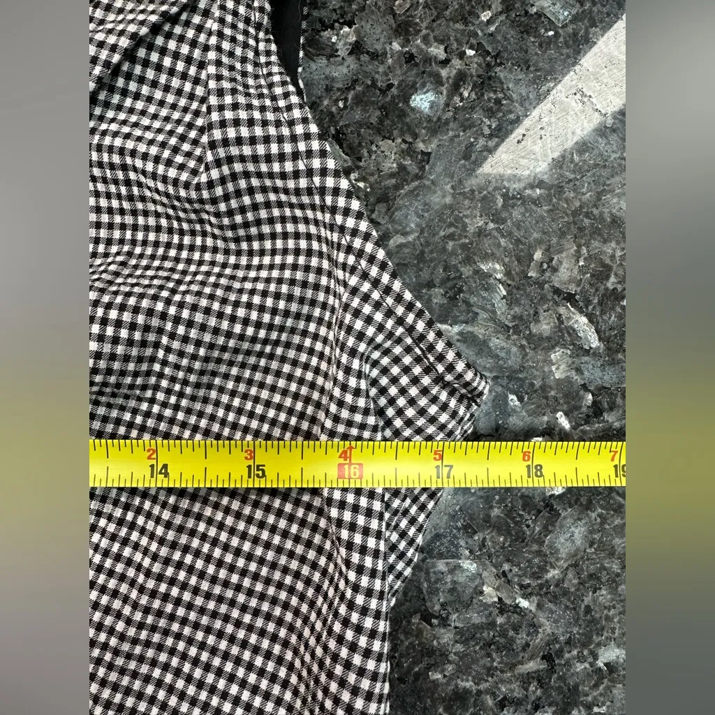 Topshop Black White Gingham Seersucker Sleeveless Skater Dress Size 8 Rockabilly - Image 11