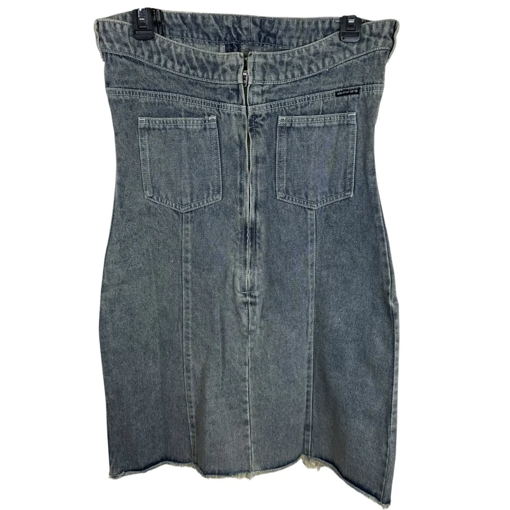 Honor The Gift Light Indigo Denim Strapless Dress Size Medium Blue - Image 5