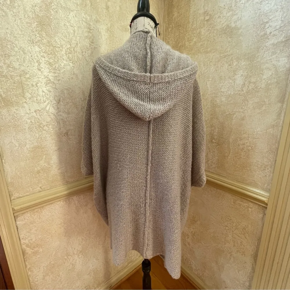 VELVET By Graham & Spencer women's hoodie long open front cardigan wool blend S Tan - Image 7