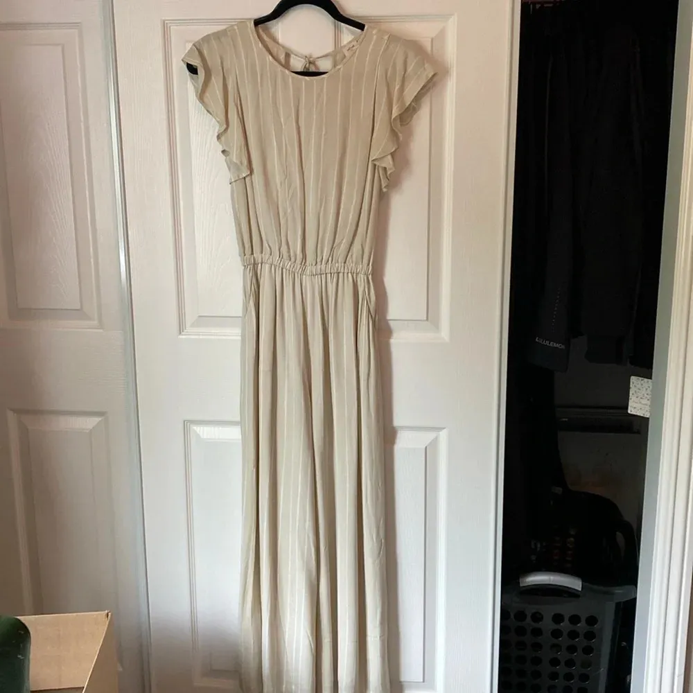 Wilfred Stripe Ruffle Sleeve Open Back Jumpsuit - Image 4