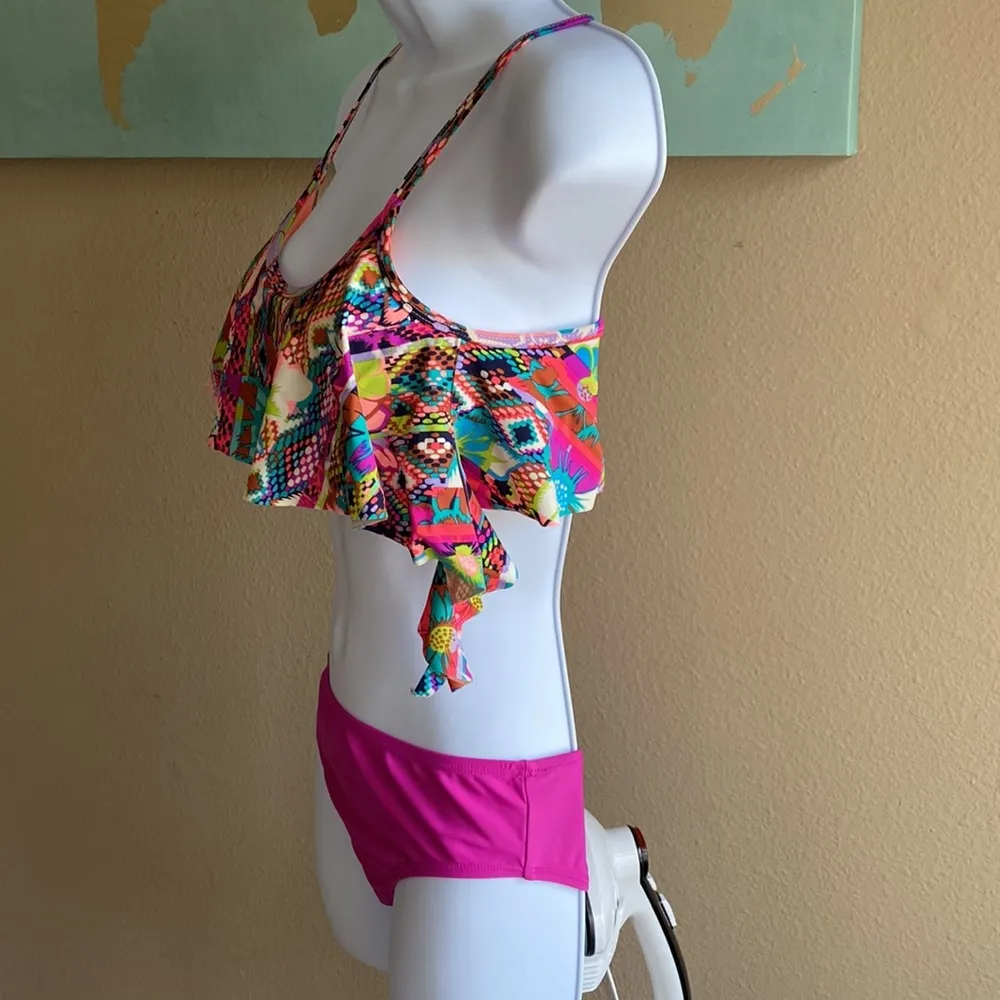 Xs Two piece colorful bikini swimsuit set - Image 2