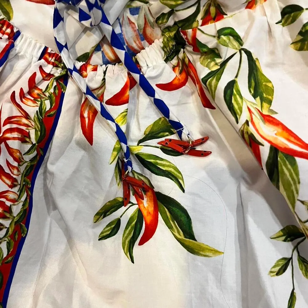 FARM Rio Off-White Picnic Peppers Ainika Organic Cotton Mini Dress - Image 7