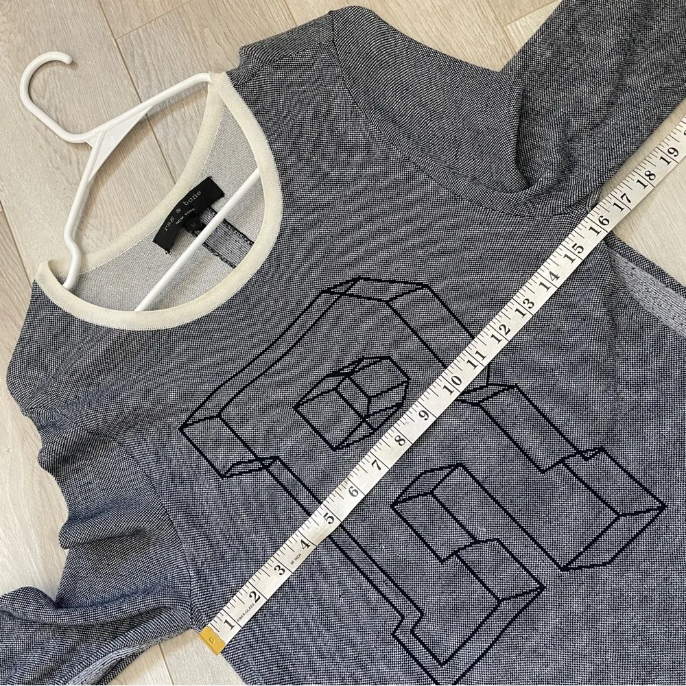 Rag & Bone Sweater letter r womens Heather Blue (medium) classic minimalist chic - Image 3