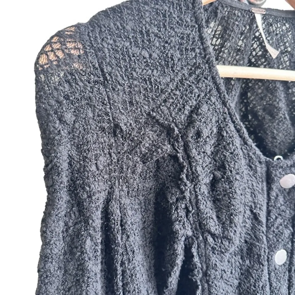 Free People Boho Lace Black Zip Jacket‎ size  S - Image 11