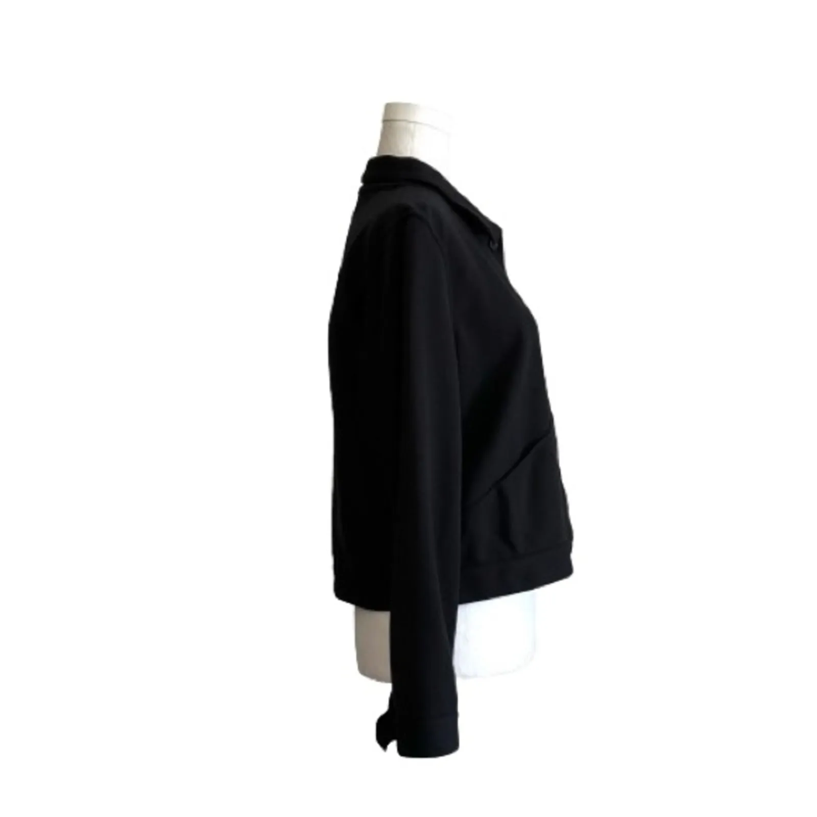 Liz Claiborne Liz & Co Jacket Black Button Front Pockets Sport Cardigan Size MP - Image 7