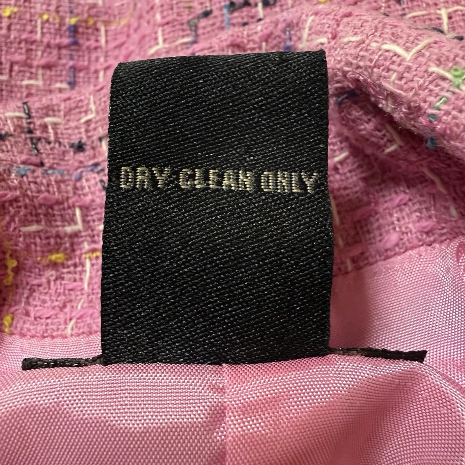 Anne Carson Silk Tweed Blazer M Jacket Pink Frayed Hem Office Career‎ Barbiecore - Image 10