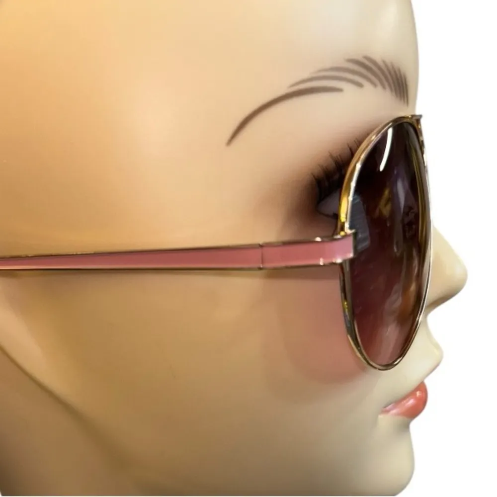 Juicy Couture Pink Aviator Sunglasses Gold with Pink Lenses - Image 2