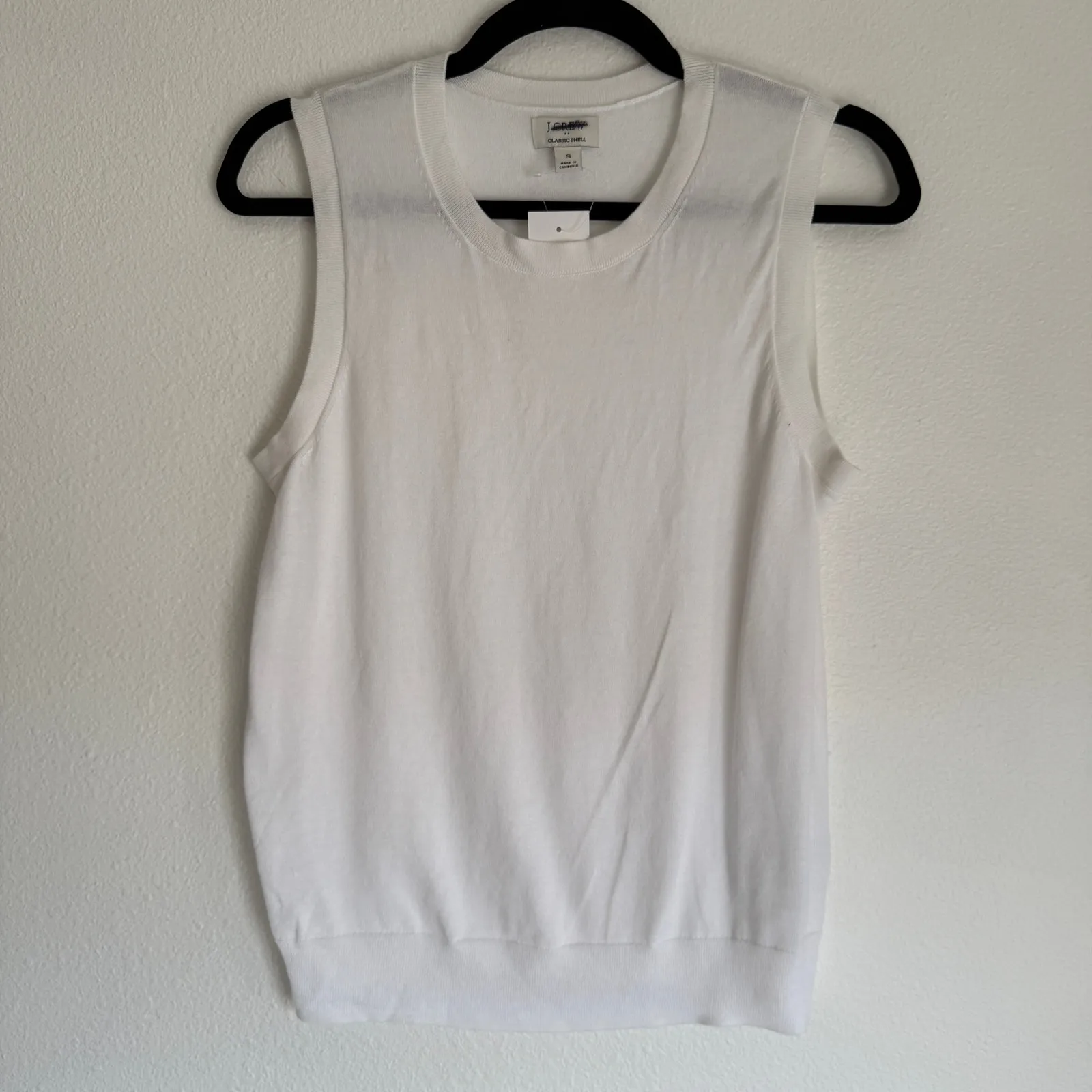 NWT J. Crew Factory Sz S Sweater Shell in White BO375 100% Cotton - Image 4