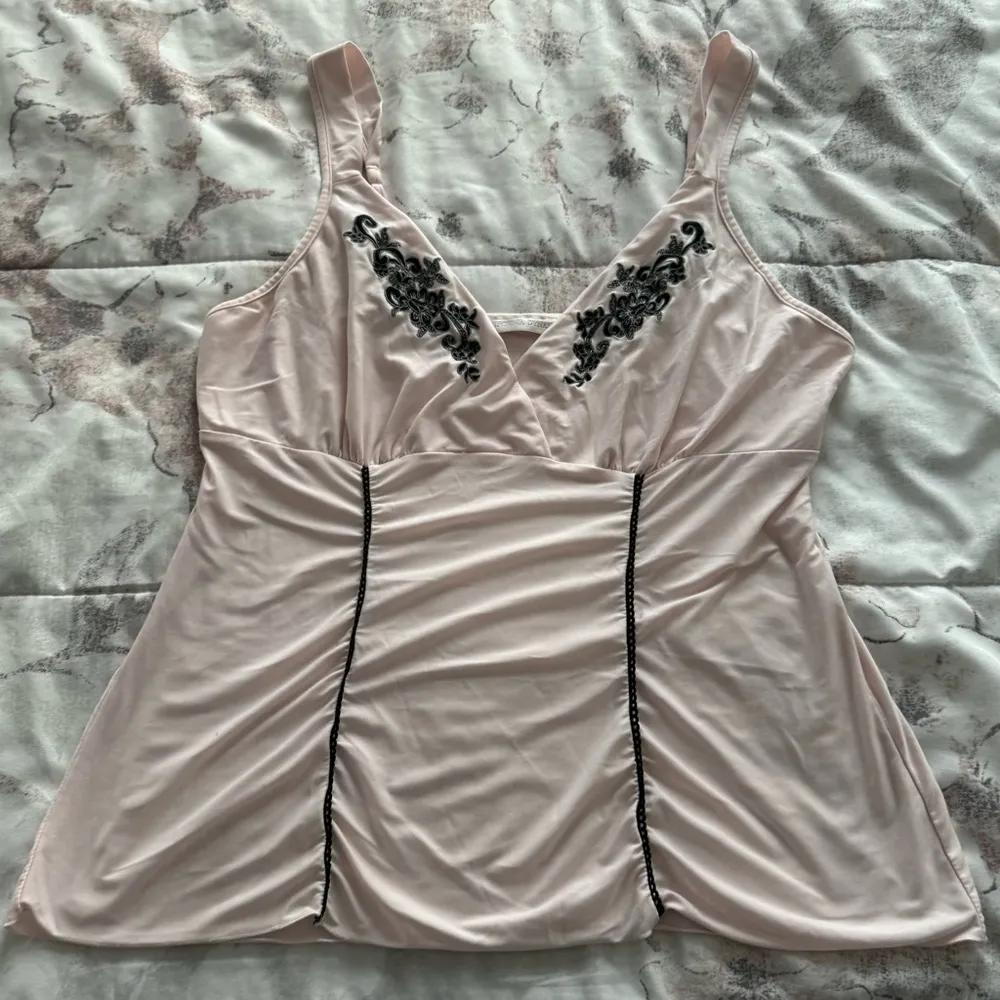 California Dynasty pink embroidered babydoll pajama top, size M boho loungewear Size M - Image 14