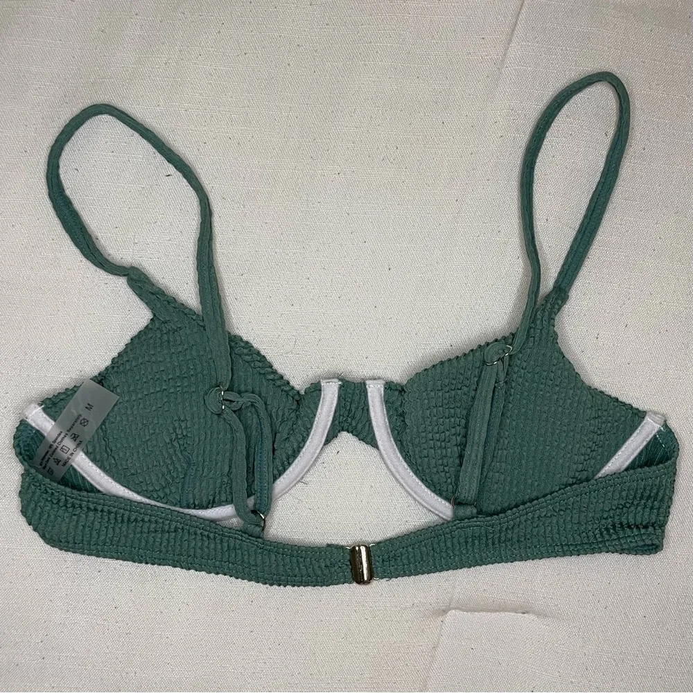 SHEIN Scrunch Bikini Top, Green, Size M, NWOT - Image 5