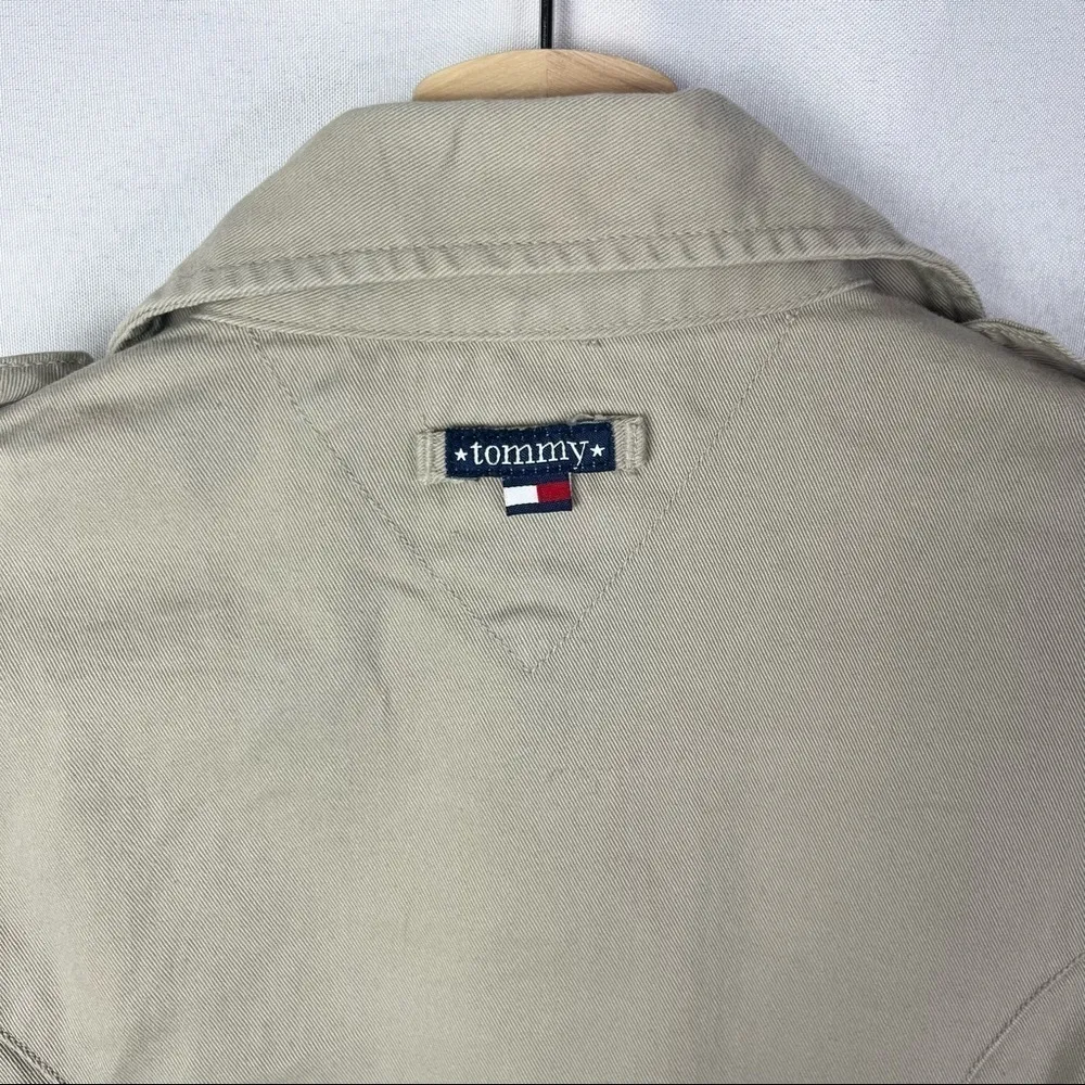 Tommy Jeans Y2K Khaki Full Button Down Long Sleeve Dress S - Image 4