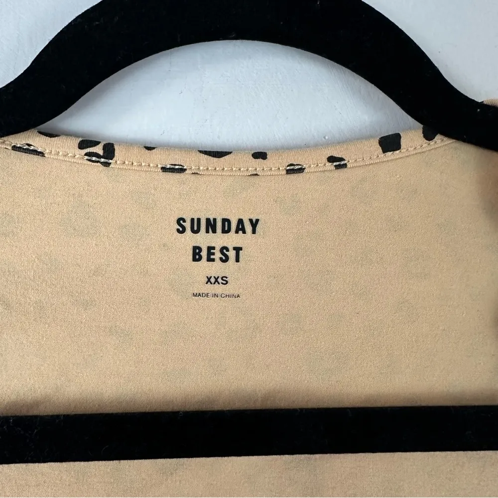 Sunday Best Aritzia | Tan Leopard Tie Front Crop Top Size XXS - Image 4