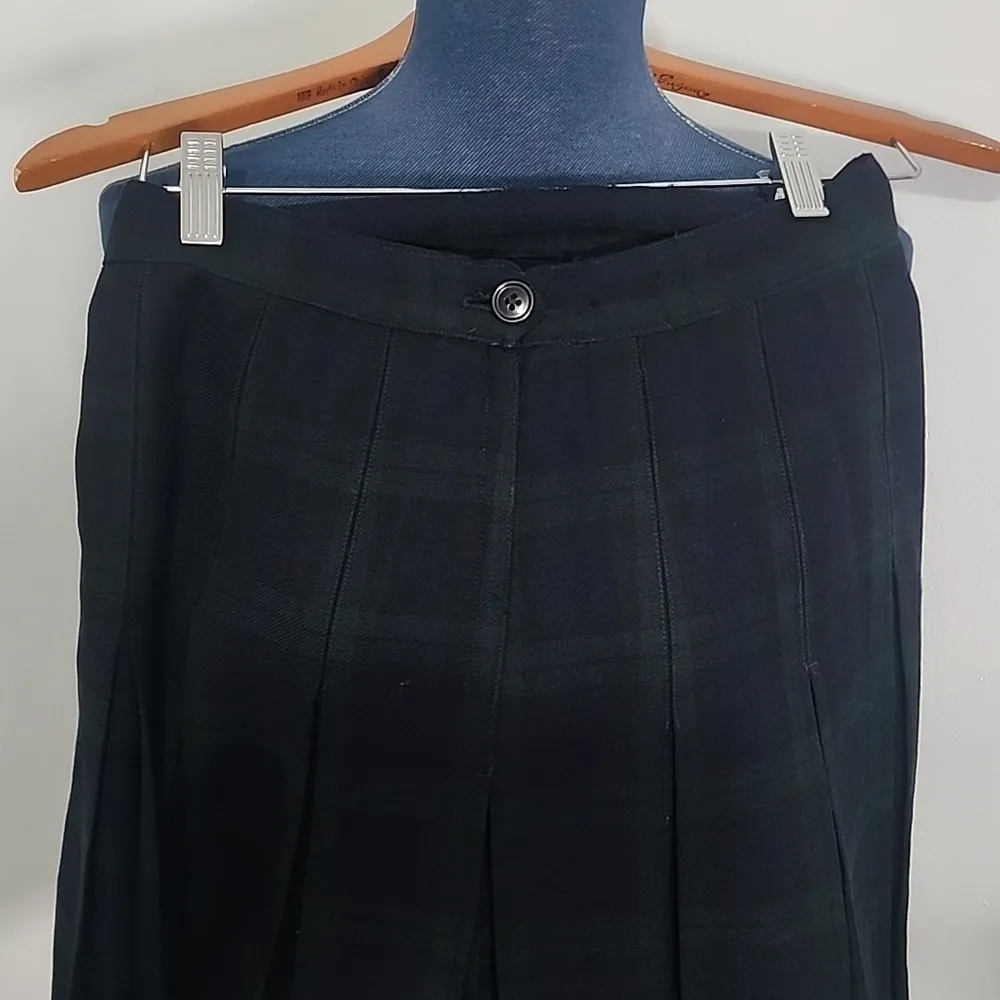 Vintage Juniorite Wool Tartan Plaid Pleated Skirt Green Size undefined - Image 5