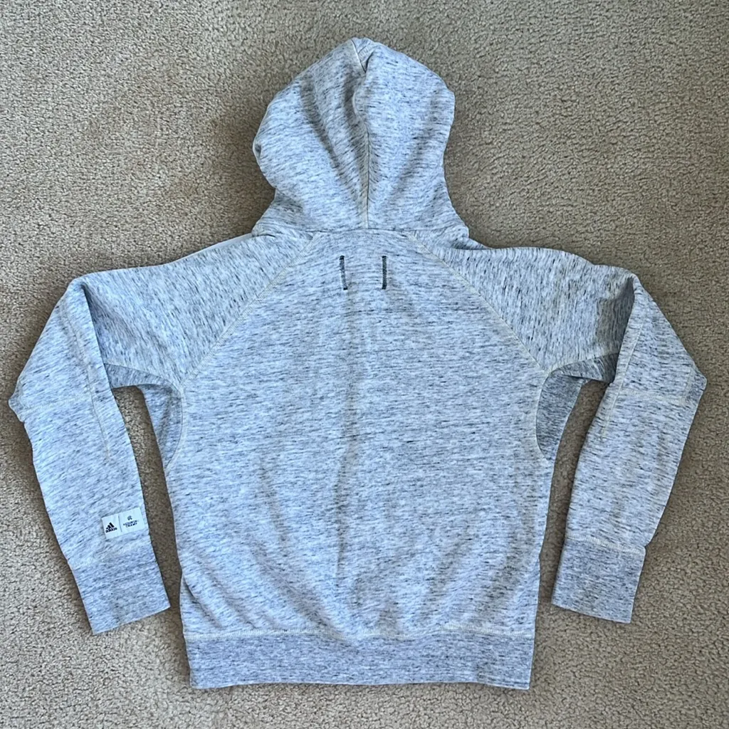 Adidas x Reigning Champ Zip Hoodie in Heather Grey White Women’s XS Extra Small - Image 4