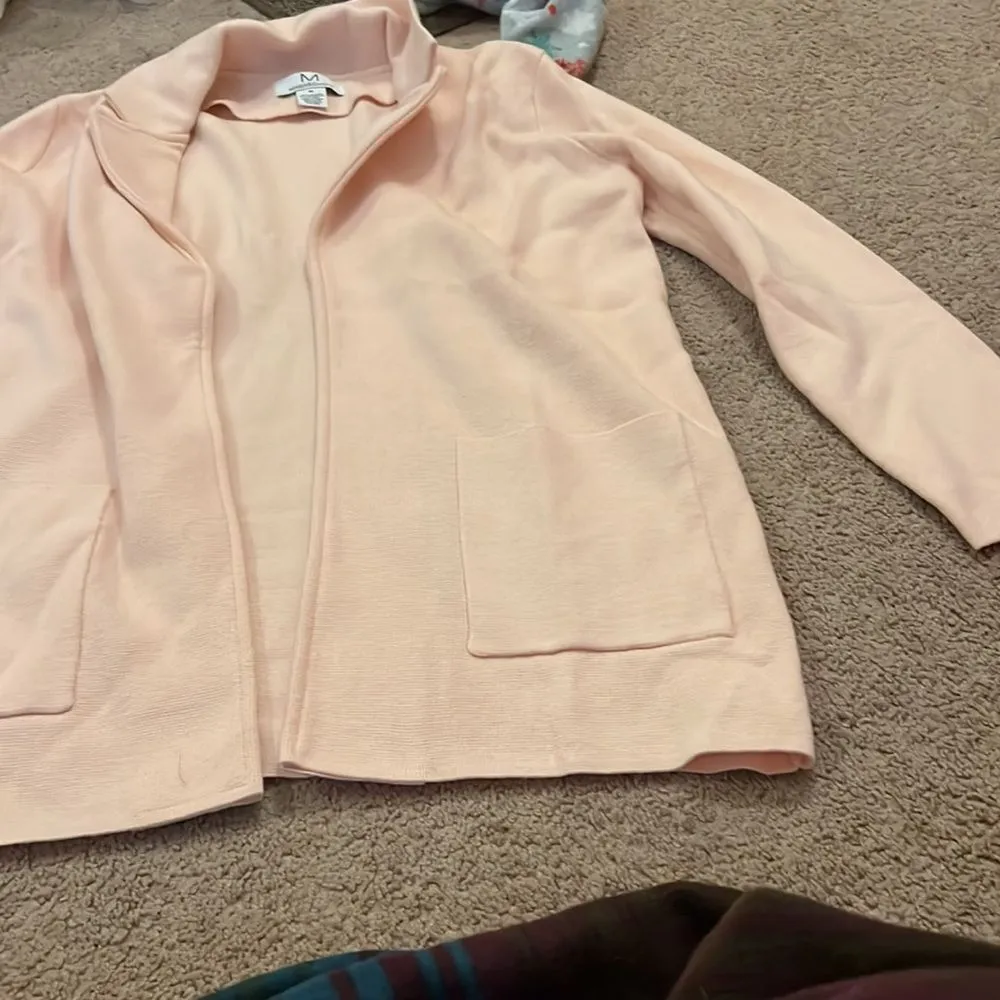 Magaschoni pink open blazer sweater M - Image 3