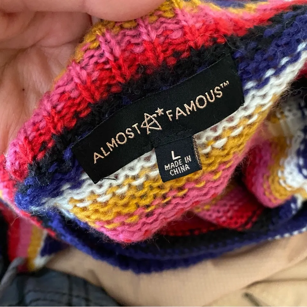 Kidcore Long Sleeve Multicolor Stripped Sweater size L Pink Size L - Image 3