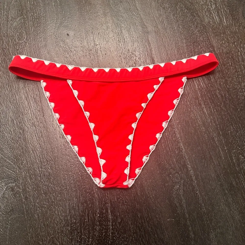 Lovers And Friends‎ Adrift Swim Bikini Bottom in Fiery Red Sz M - Image 3