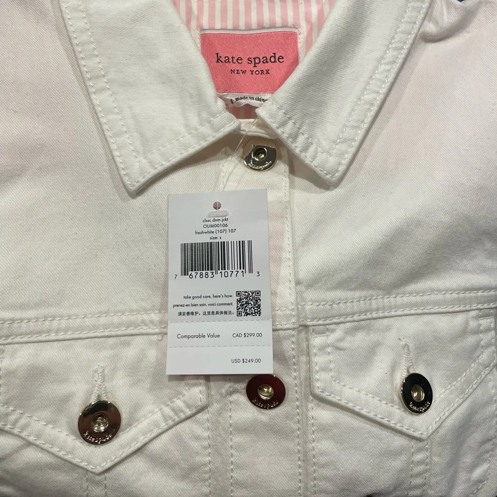 Kate Spade Classic Denim Jacket - White - Image 4
