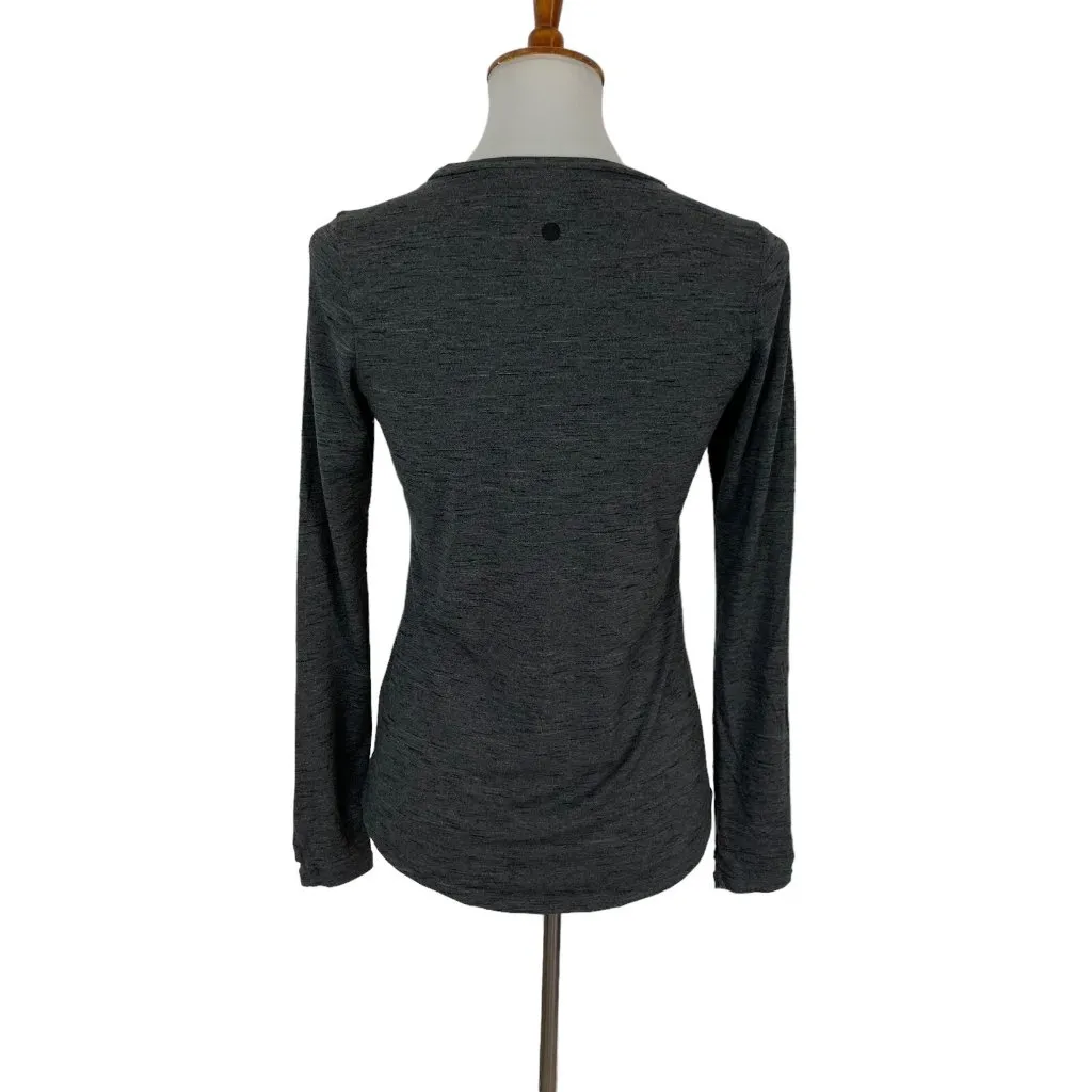 Zella‎ Womens Top XS Gray Long Sleeve Athletic Tee Yoga Running Activewear - Image 3