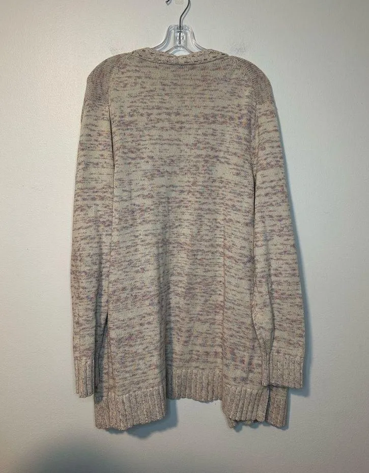 Talbots Beige Long Cottage Boho Costal Knit Cardigan Sweater Women’s Sz XL - Image 5