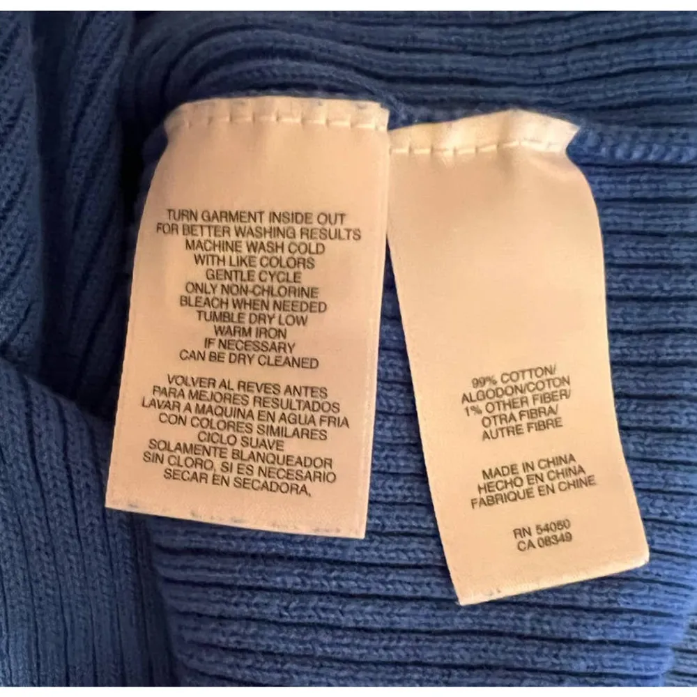 Jones New York Sport Pullover Blue Sweater Size XL 25" Long x 19 1/2" Pit to Pit - Image 4