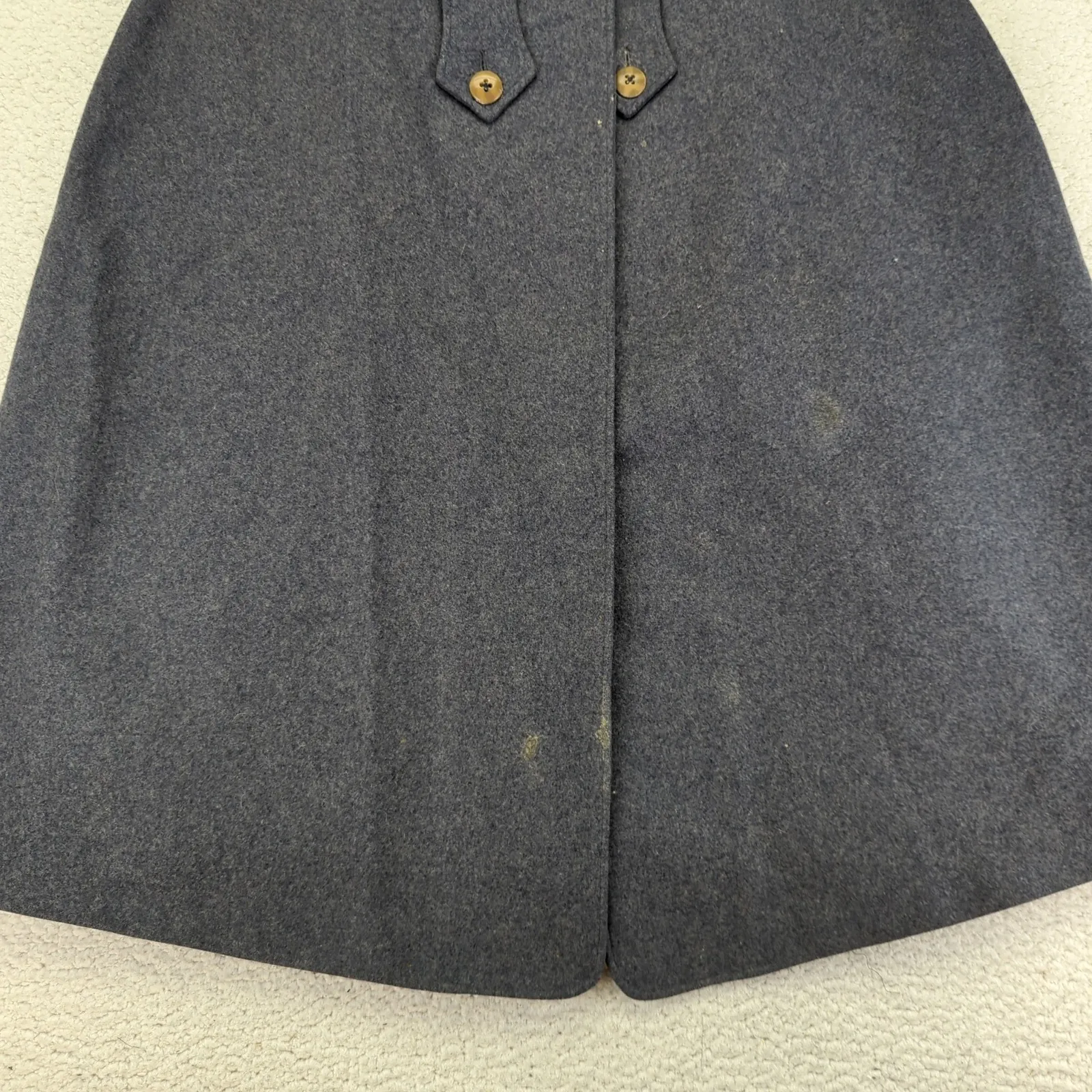 Vtg Standard Apparel Wool Nurse Cape Red Lined Double Button HHSN Gray - Image 10