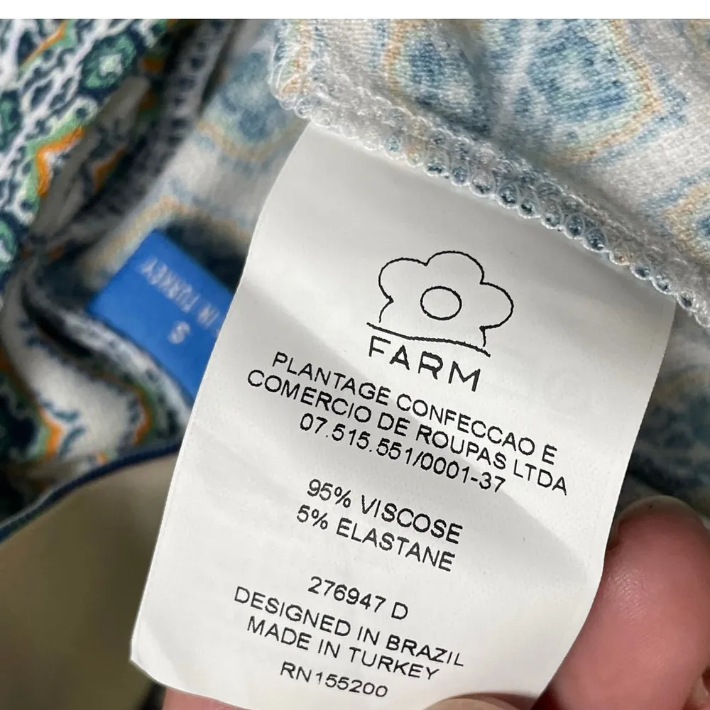 NWOT Farm For Anthropologie Wide Leg Palazzo Yoga Pants Geometric Print Sz S Green - Image 5