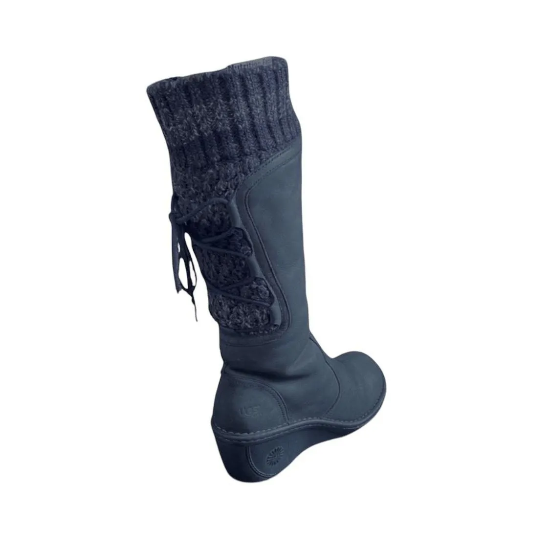 UGG Skylair Womens Gray Vintage Knee-High Wedge Heel Knit Cuff Boots - Image 4