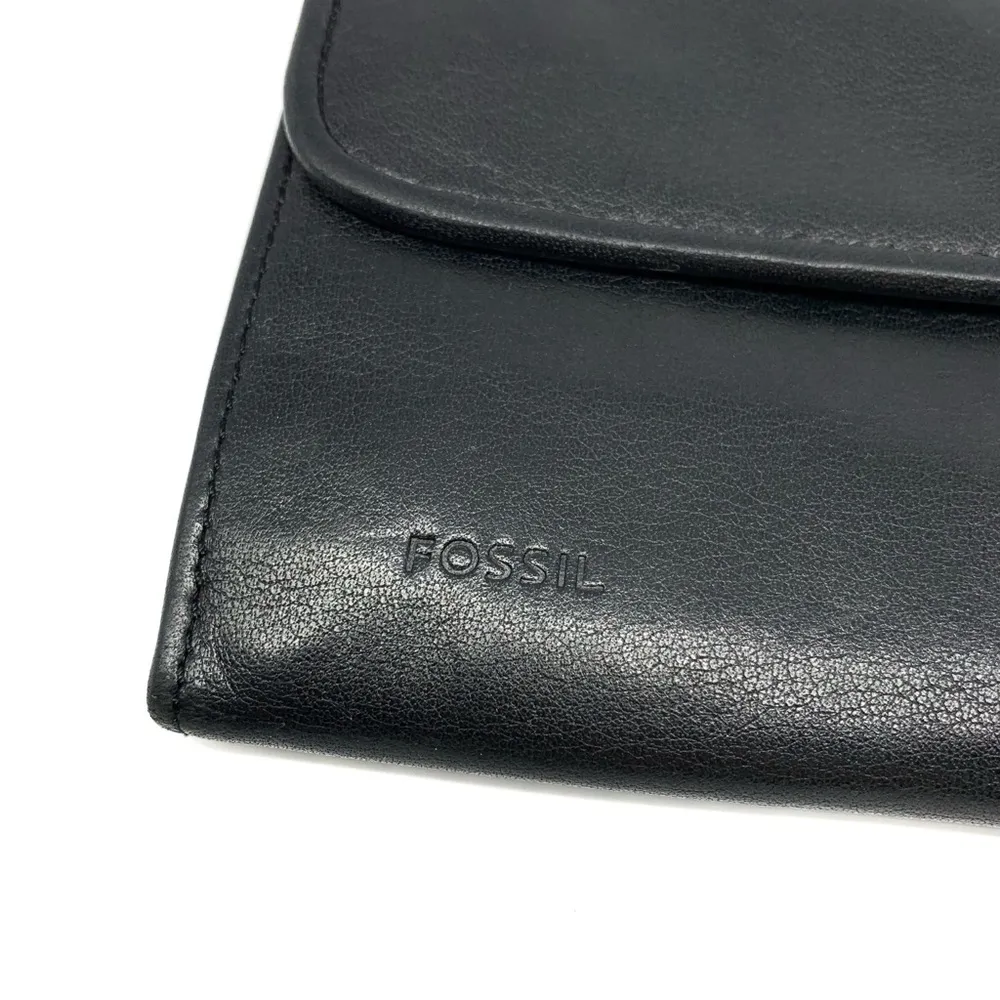 Fossil  Trifold Leather Wallet Black - Image 2