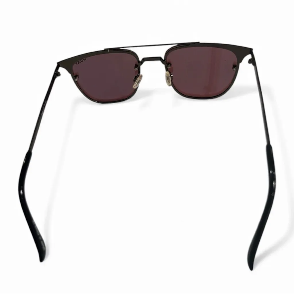 Quay Australia Private Eyes Sunglasses Gunmetal Aviator Mirrored Brown Lenses - Image 7