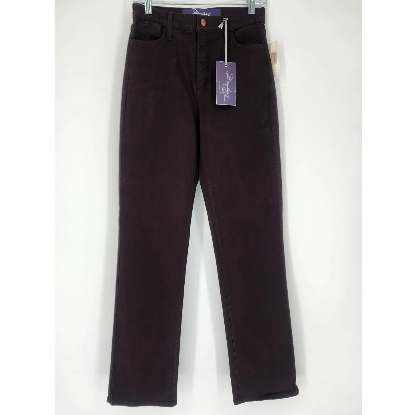 NYDJ Brown Straight Leg Lift Tuck High Rise Jeans Women’s Size 6 NWT - Image 11