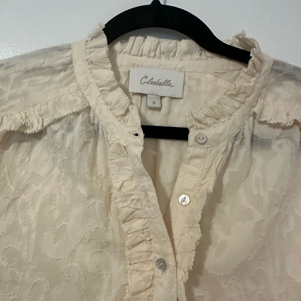 Cleobella Freya Button Down Embroidered Blouse Cream Small Womens - Image 6