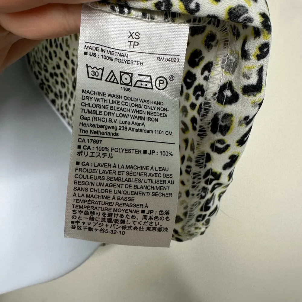 Banana Republic Multicolor Leopard Short Sleeve Blouse Women's XS - Image 2